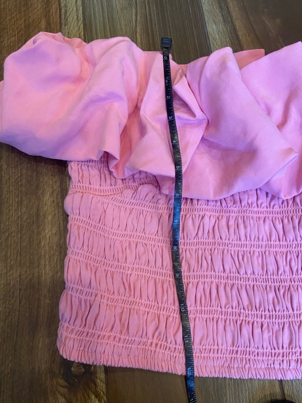 Pink Ruffled Smocked Tube Top - Picture 6 of 7